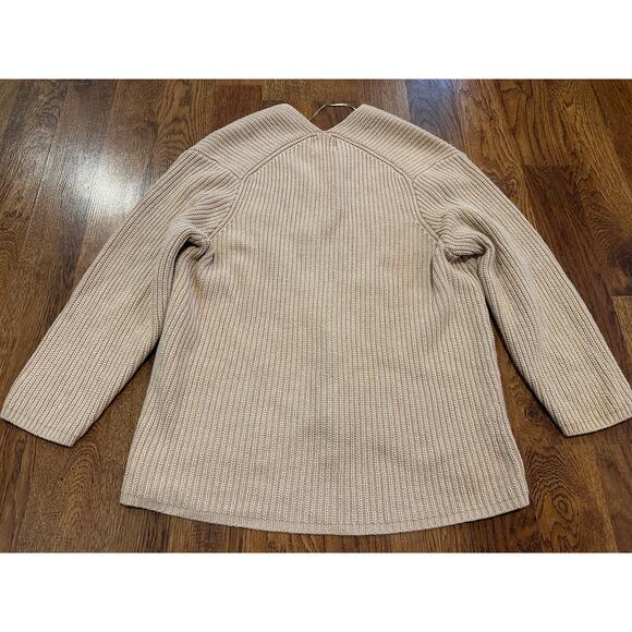 Urban Outfitters Women’s Oversized V-Neck Chunky Knit Sweater Beige Size XS Cozy - Picture 2 of 6